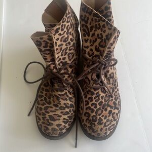 Leopard print lucky brand ankle boots